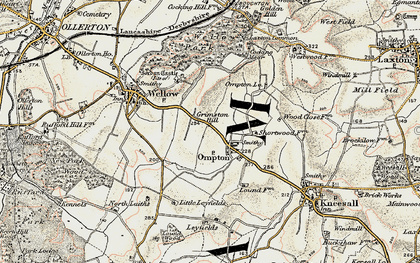 Old map of Ompton in 1902-1903