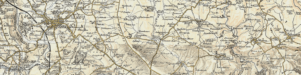 Old map of Butterton Moor in 1902-1903