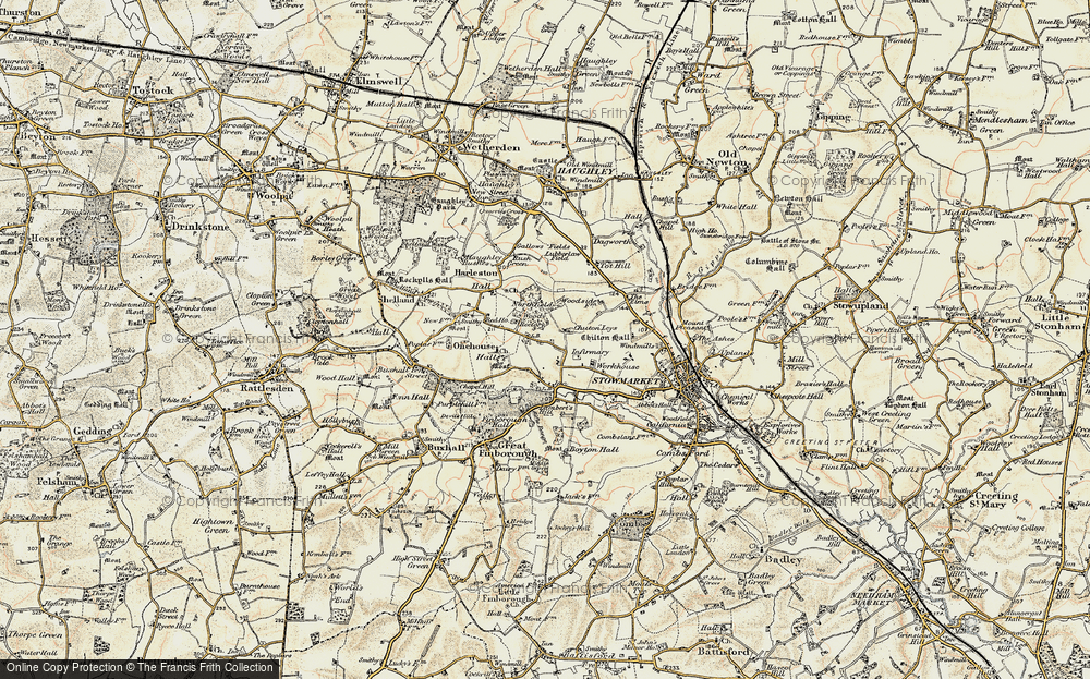 Old Map of Onehouse, 1899-1901 in 1899-1901