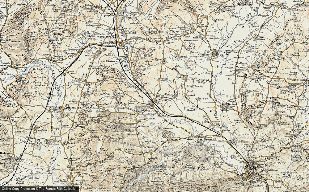 Old Map of Onibury, 1901-1903 in 1901-1903
