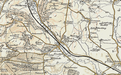 Old map of Onibury in 1901-1903