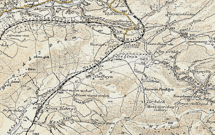 Old map of Onllwyn in 1900-1901