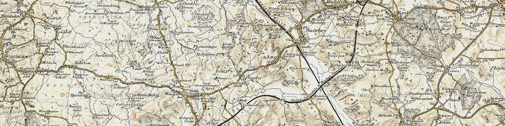 Old map of Wrinehill Wood in 1902