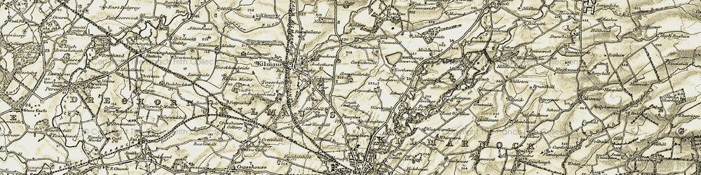 Old map of Onthank in 1905-1906