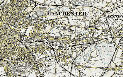 Old map of Openshaw in 1903