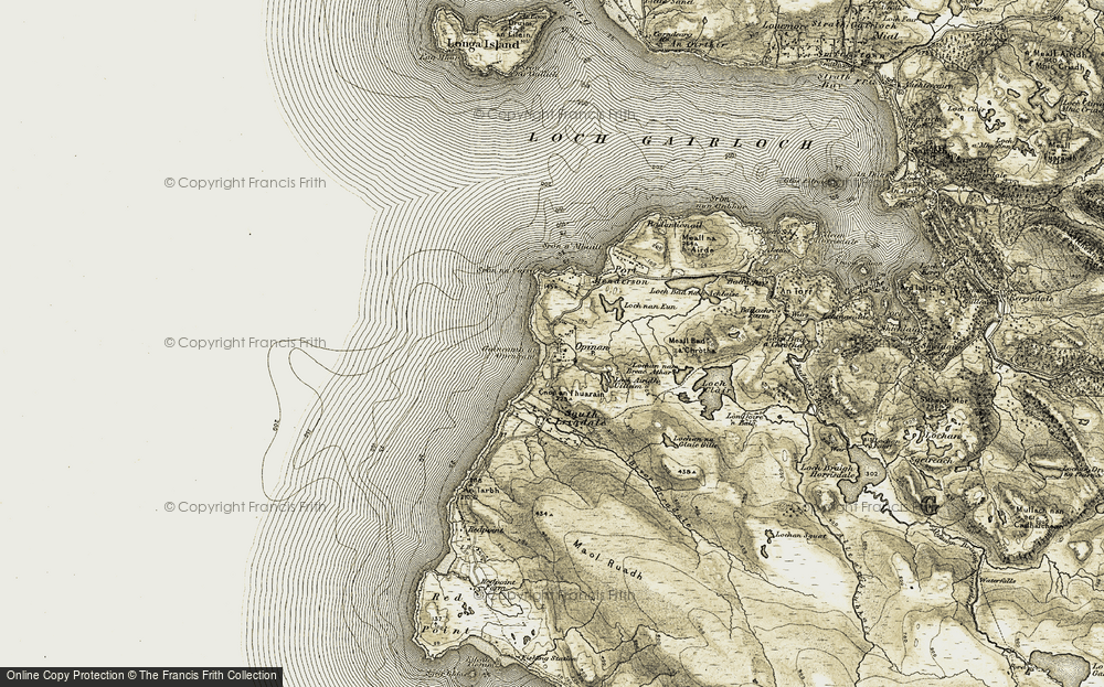 Old Map of Opinan, 1908-1909 in 1908-1909