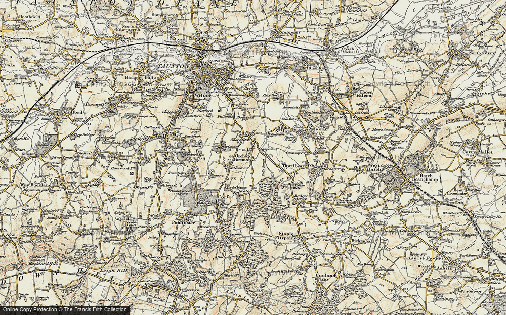 Old Map of Orchard Portman, 1898-1900 in 1898-1900