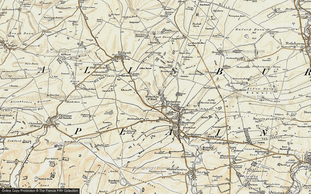 Old Map of Orcheston, 1897-1899 in 1897-1899