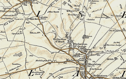 Old map of Orcheston in 1897-1899