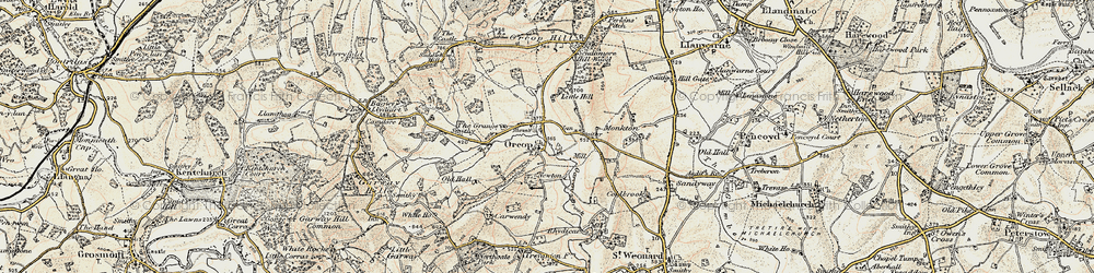 Old map of Orcop in 1900