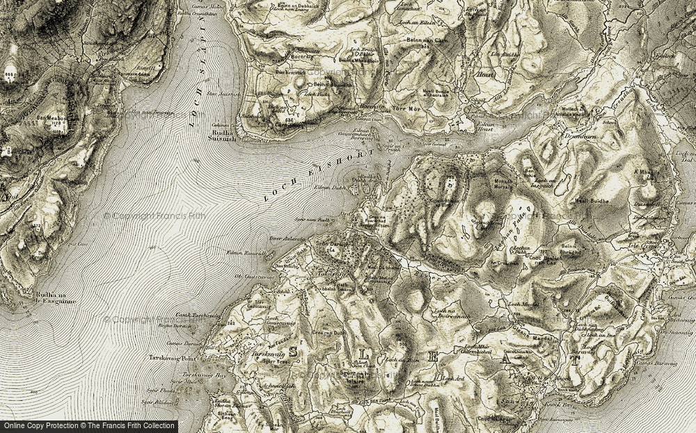 Old Map of Historic Map covering Allt a' Chinn Mhòir in 1906-1908