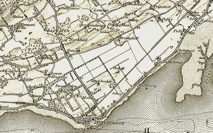Old map of Ord in 1911-1912