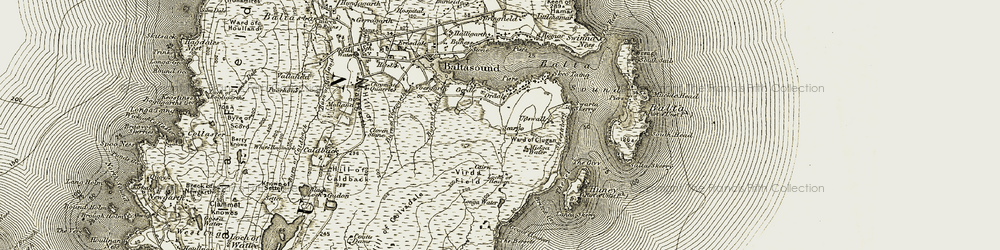 Old map of Balta Sound in 1912