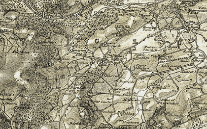 Old map of Ordhead in 1908-1909