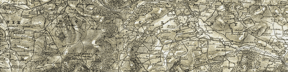 Old map of Ordhead in 1908-1909