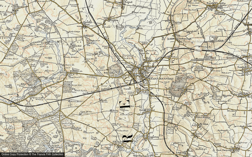 Old Map of Historic Map covering Whisker Hill in 1902-1903