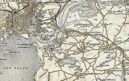 Old map of Oreston in 1899-1900