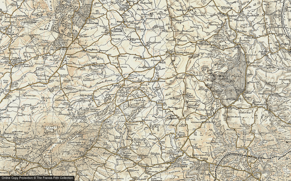 Old Map of Oreton, 1901-1902 in 1901-1902