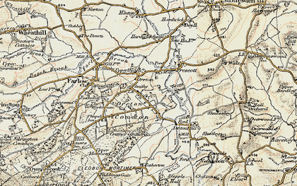 Old map of Detton Hall in 1901-1902