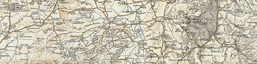 Old map of Detton Hall in 1901-1902