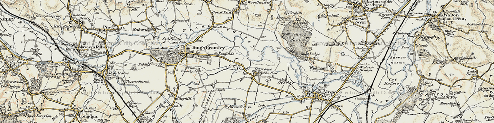Old map of Orgreave in 1902