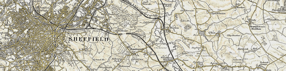 Old map of Orgreave in 1903