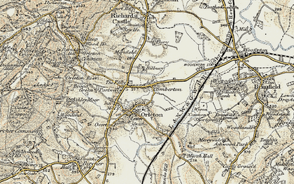 Old map of Orleton in 1901-1902
