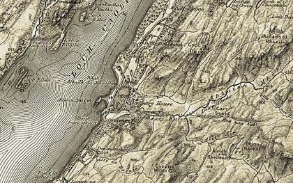 Old map of Allt Airigh Sheileach in 1905-1907