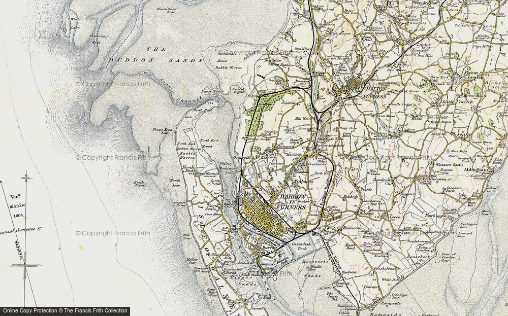 Old Map of Historic Map covering Sowerby Cotts in 1903-1904