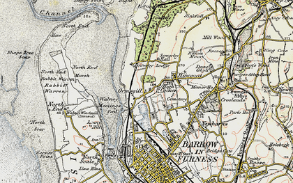Old map of Ormsgill in 1903-1904