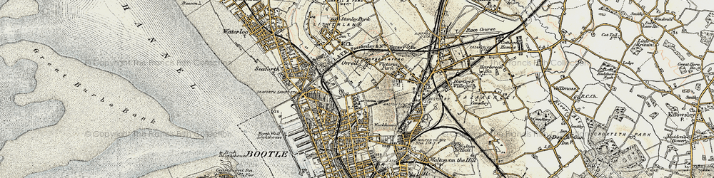 Old map of Orrell in 1902-1903