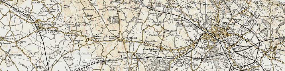Old map of Orrell in 1903