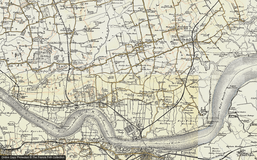 Old Map of Orsett Heath, 1897-1898 in 1897-1898