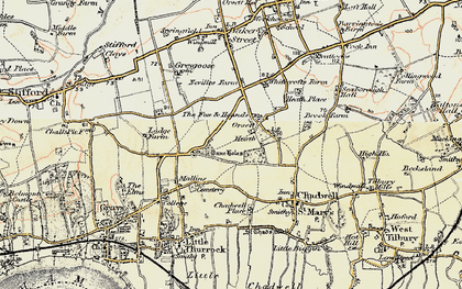 Old map of Orsett Heath in 1897-1898