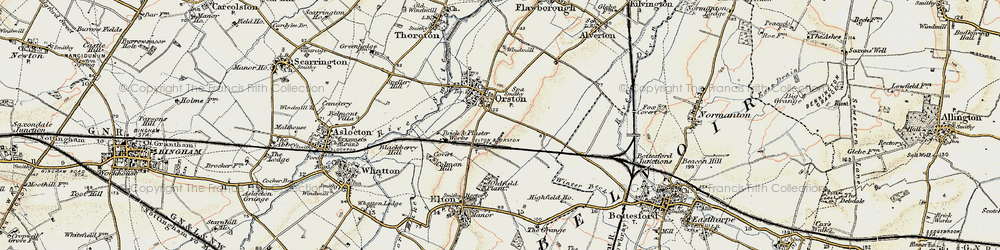 Old map of Orston in 1902-1903