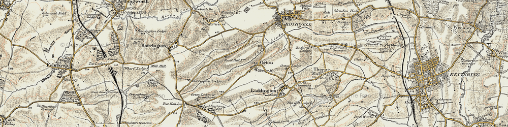Old map of Orton in 1901-1902