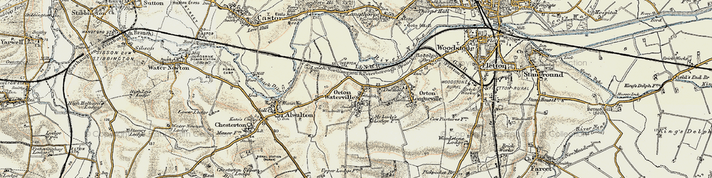 Old map of Orton Brimbles in 1901-1902