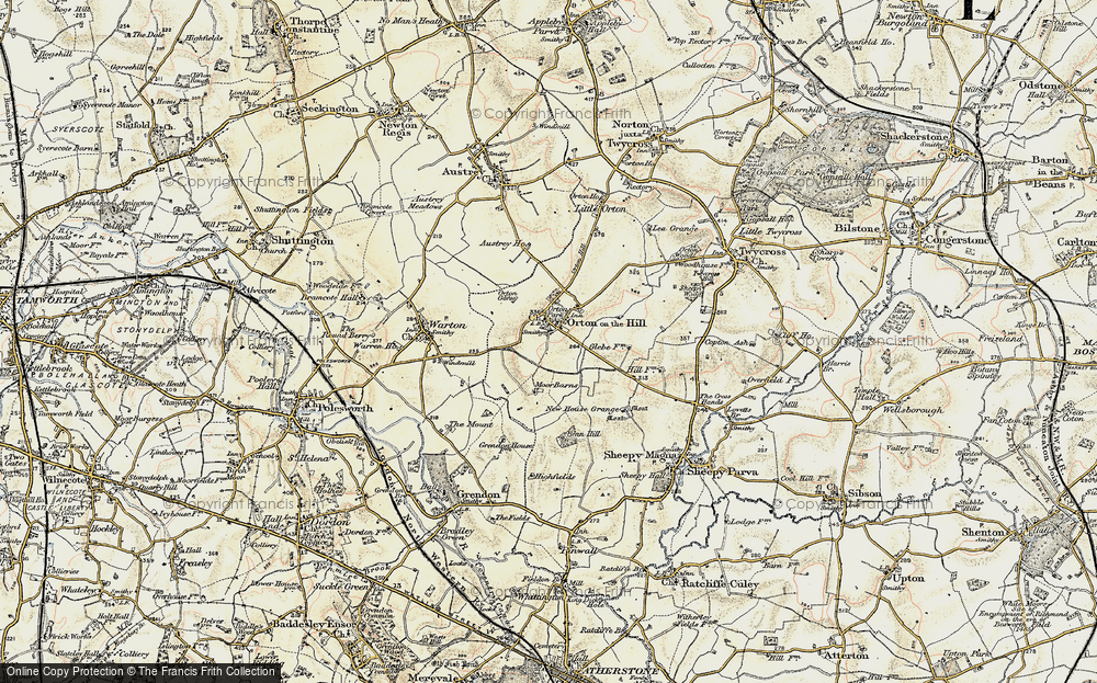 Old Map of Orton-on-the-Hill, 1901-1902 in 1901-1902