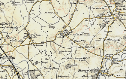 Old map of Orton-on-the-Hill in 1901-1902