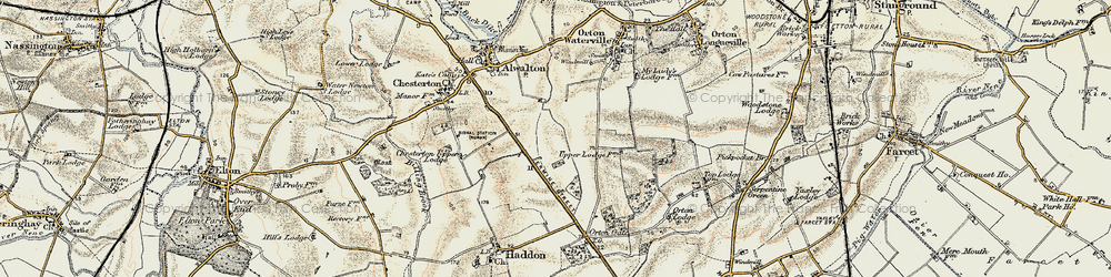 Old map of Orton Southgate in 1901-1902