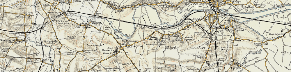 Old map of Orton Wistow in 1901-1902