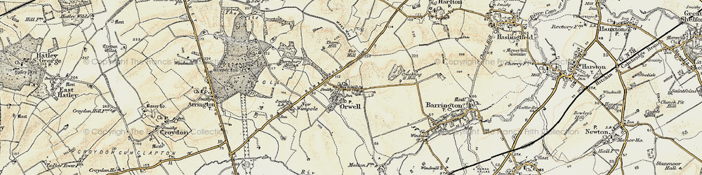 Old map of Orwell in 1899-1901