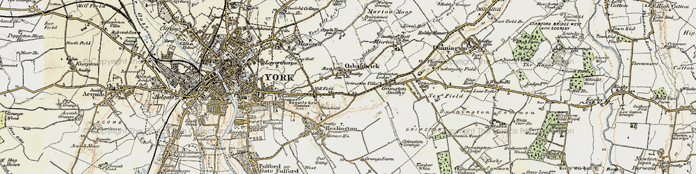 Old map of Osbaldwick in 1903