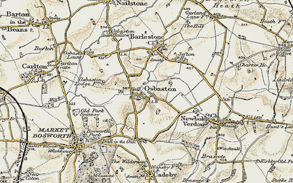 Old map of Osbaston in 1901-1903
