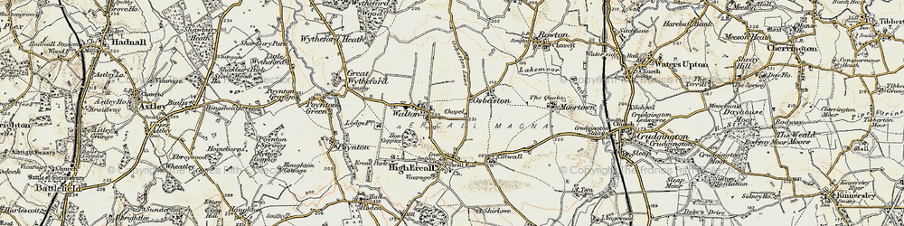 Old map of Osbaston in 1902