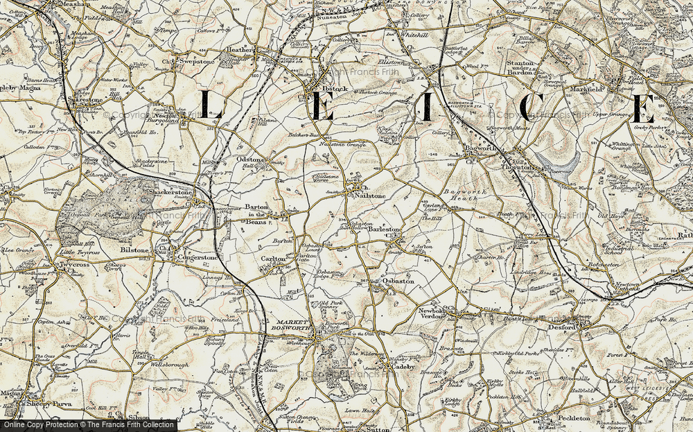 Old Map of Osbaston Hollow, 1902-1903 in 1902-1903