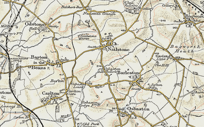 Old map of Osbaston Hollow in 1902-1903