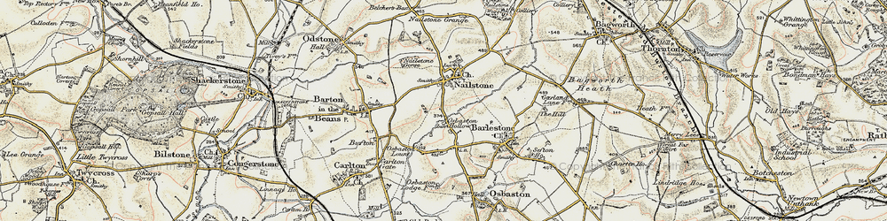 Old map of Osbaston Hollow in 1902-1903