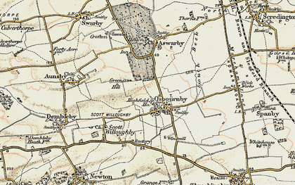 Old map of Osbournby in 1902-1903