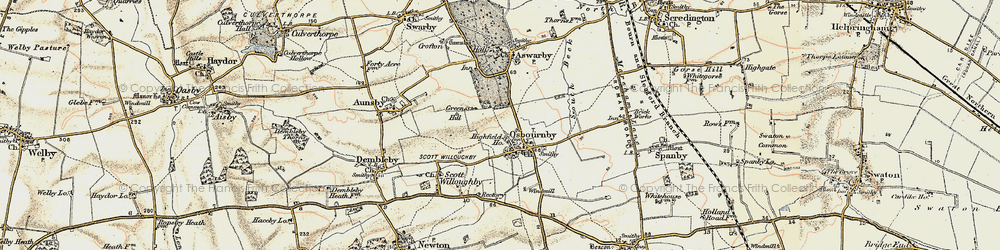 Old map of Osbournby in 1902-1903